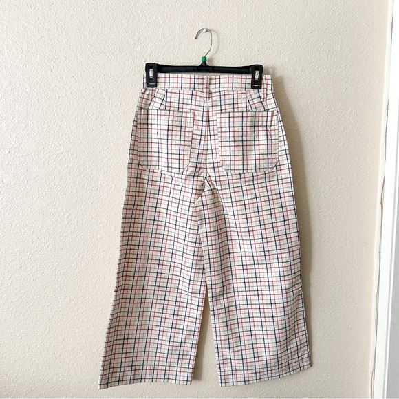 NWT Madewell Emmett Wide Leg Crop Pants in Rainbow Windowpane - Picture 5 of 8